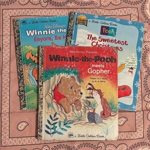 🍓Vintage Winnie the Pooh Little Golden Books Set of 3